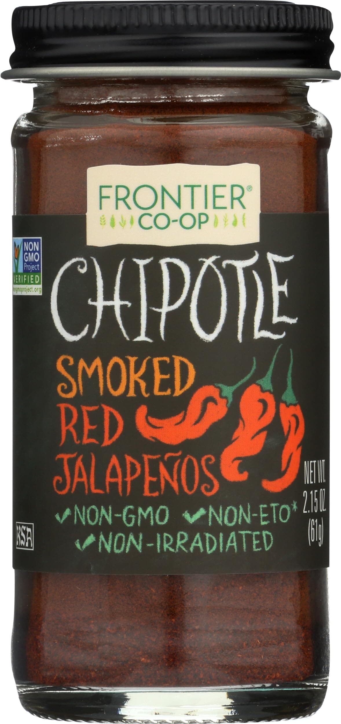 Frontier Co-op Ground Chipotle, 2.15 Ounce, Dried, Smoked Peppers, Rich Aroma, Smokey & Earthy For Southwest & Mexican Foods