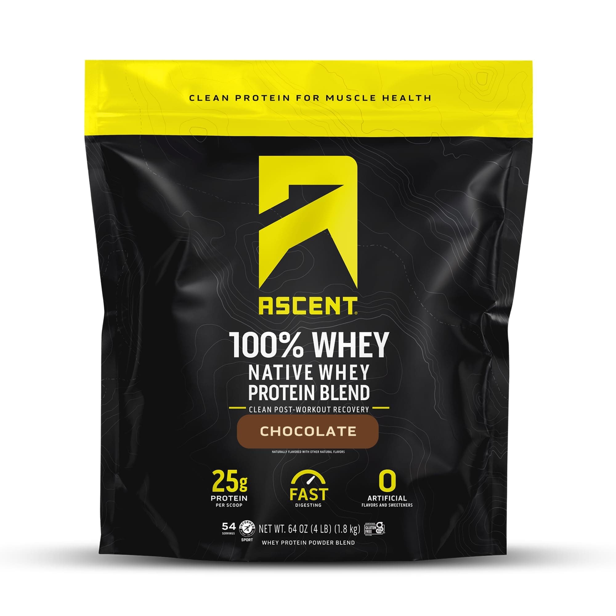 Ascent Native Fuel Whey Protein Powder - Chocolate チョコレート - 4 lbs(1.8kg) 海外直送品