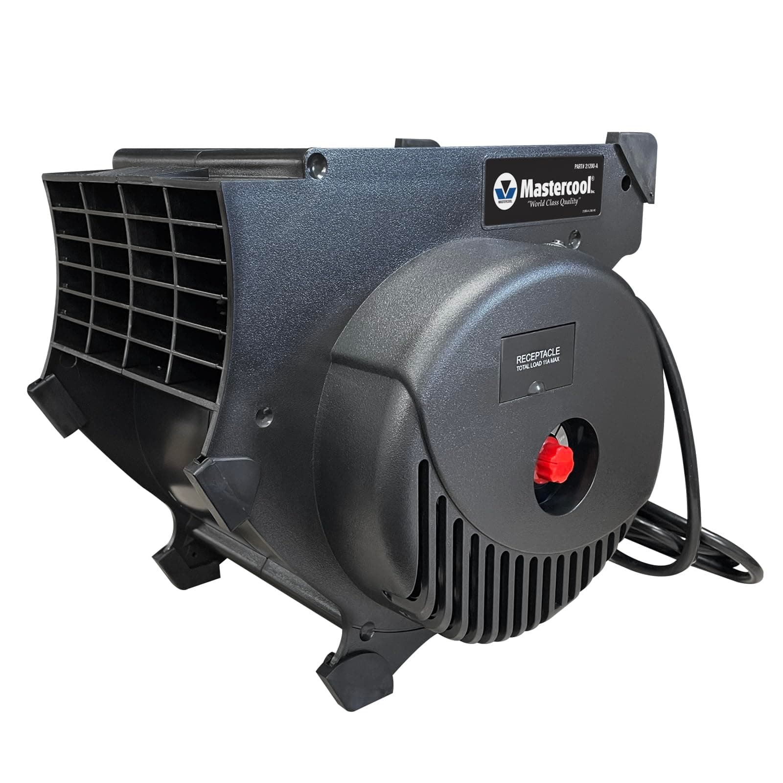 Mastercool 1200 CFM Blower Fan (21200-A), Cools & Dries, 3-Speed, Impact-Resistant ABS, Adjustable Feet, 2 Grounded Receptacles, 8.5 ft. Cord