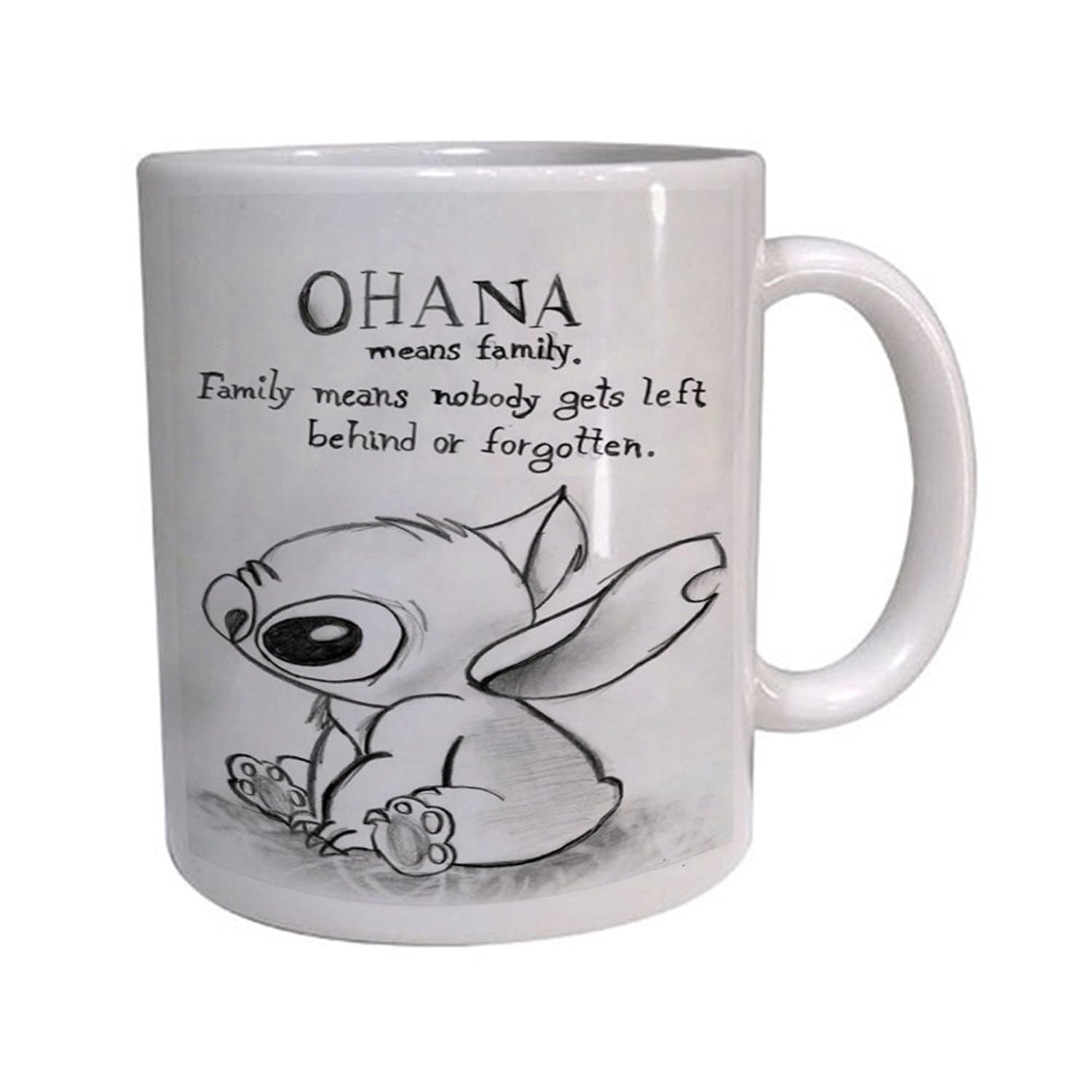 Mensuk Ohana Mean Family Disney Lilo and Stitch Coffe Mug, Custom Mug, Personalised Photo Mug, Unique Gift