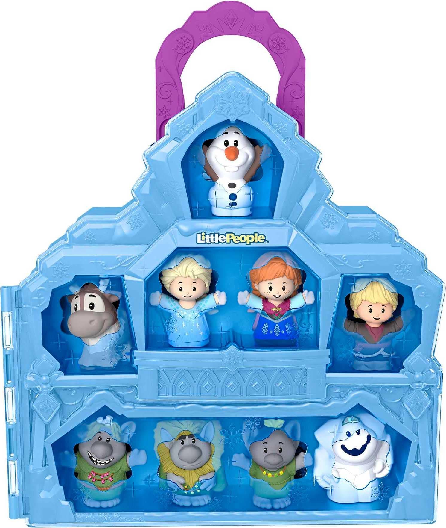 Little People Toddler Toy Disney Frozen Carry Along Castle Case Playset with Figures for Pretend Play Kids Ages 18+ Months