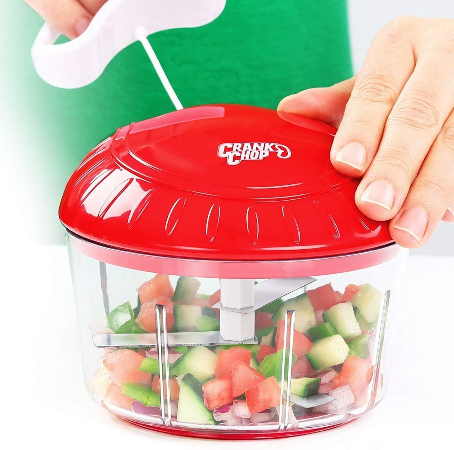 Food Chopper and Processor Original - Chop Dice Puree Vegetables Onions Tomatoes Garlic Meats and Nuts in Just Seconds for Delicious Meals - Perfect for Homemade Salsa