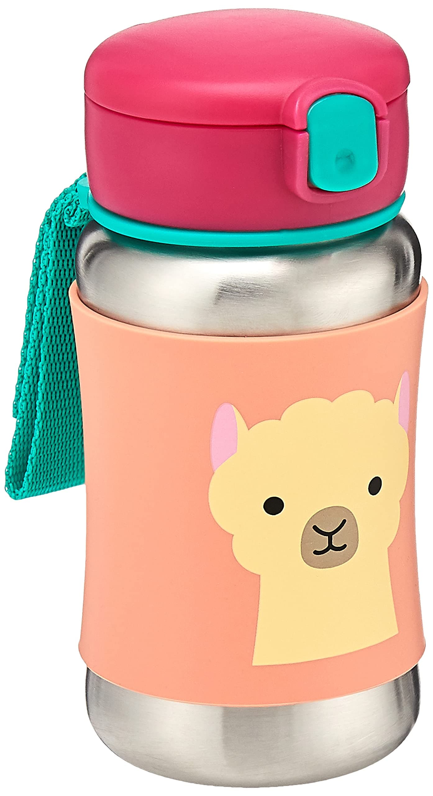 Skip Hop Zoo Stainless Steel Sports Bottle - Bpa-Free, Phthalate-Free Baby Sipper Bottle (Llama, 12 Oz),1 Ea,9I239210, 350 Milliliter