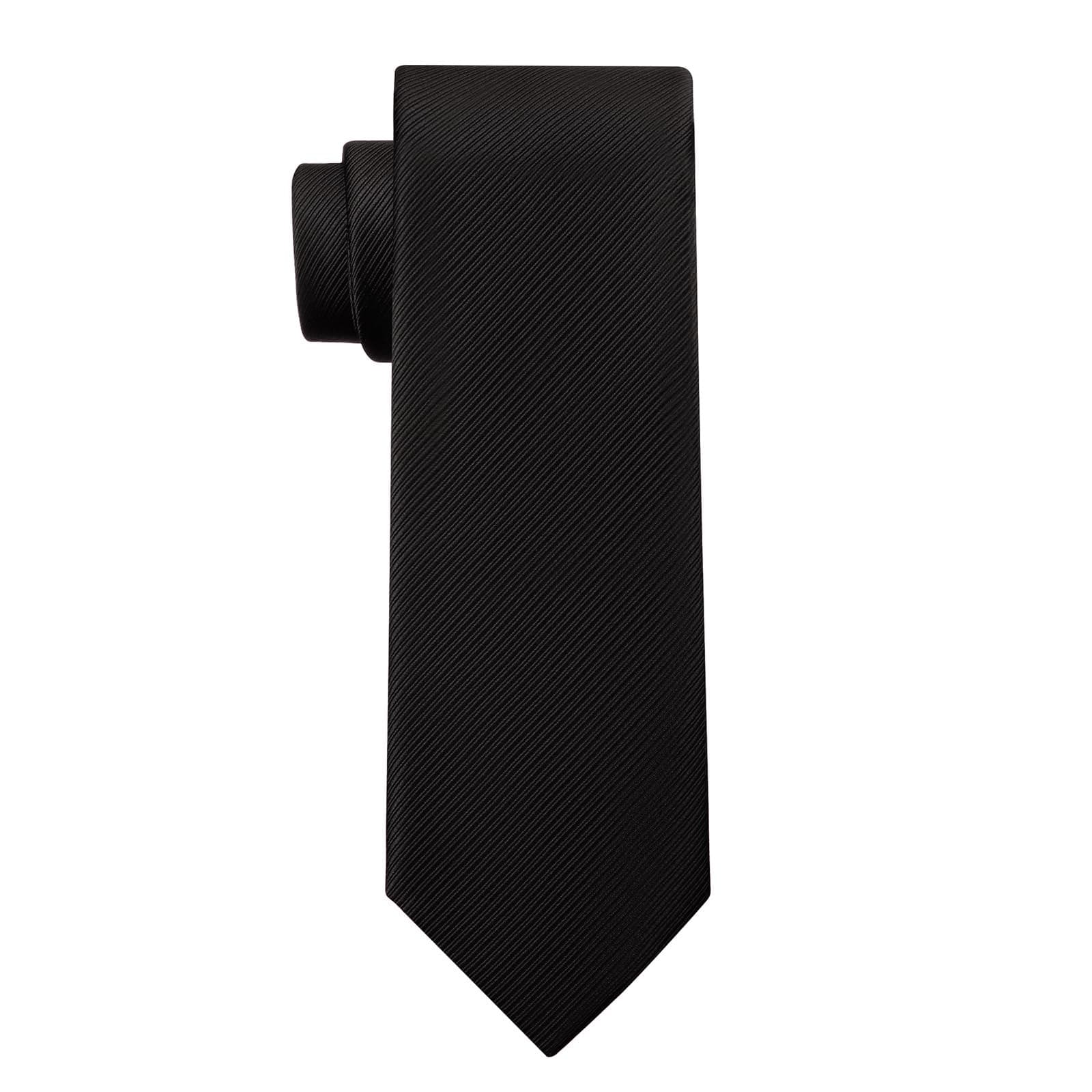 Men's Ties Solid Pure Color Plain Neckties Formal Black Ties For Men