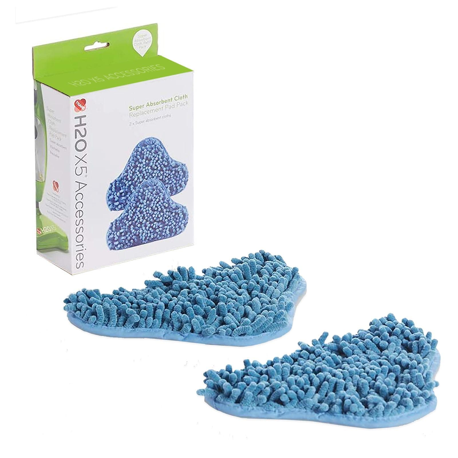 H2O X5 Microfibre Cloth Pack for Steam Mop & Steam Cleaner (H2O X5-2 x Super Absorbent Cloths)