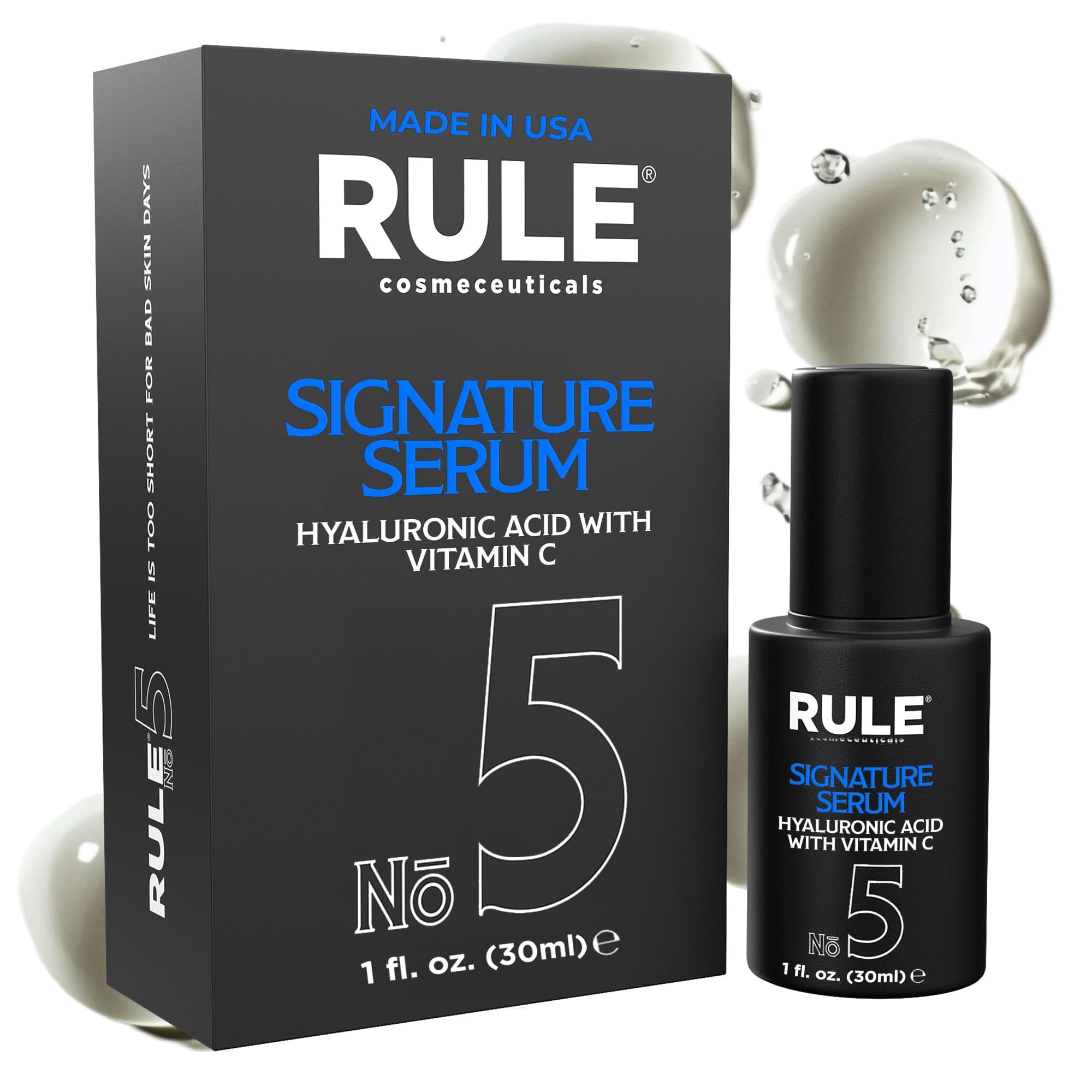 RULE Vitamin C Face Serum for Men with Hyaluronic Acid, Caviar & Niacinamide ...