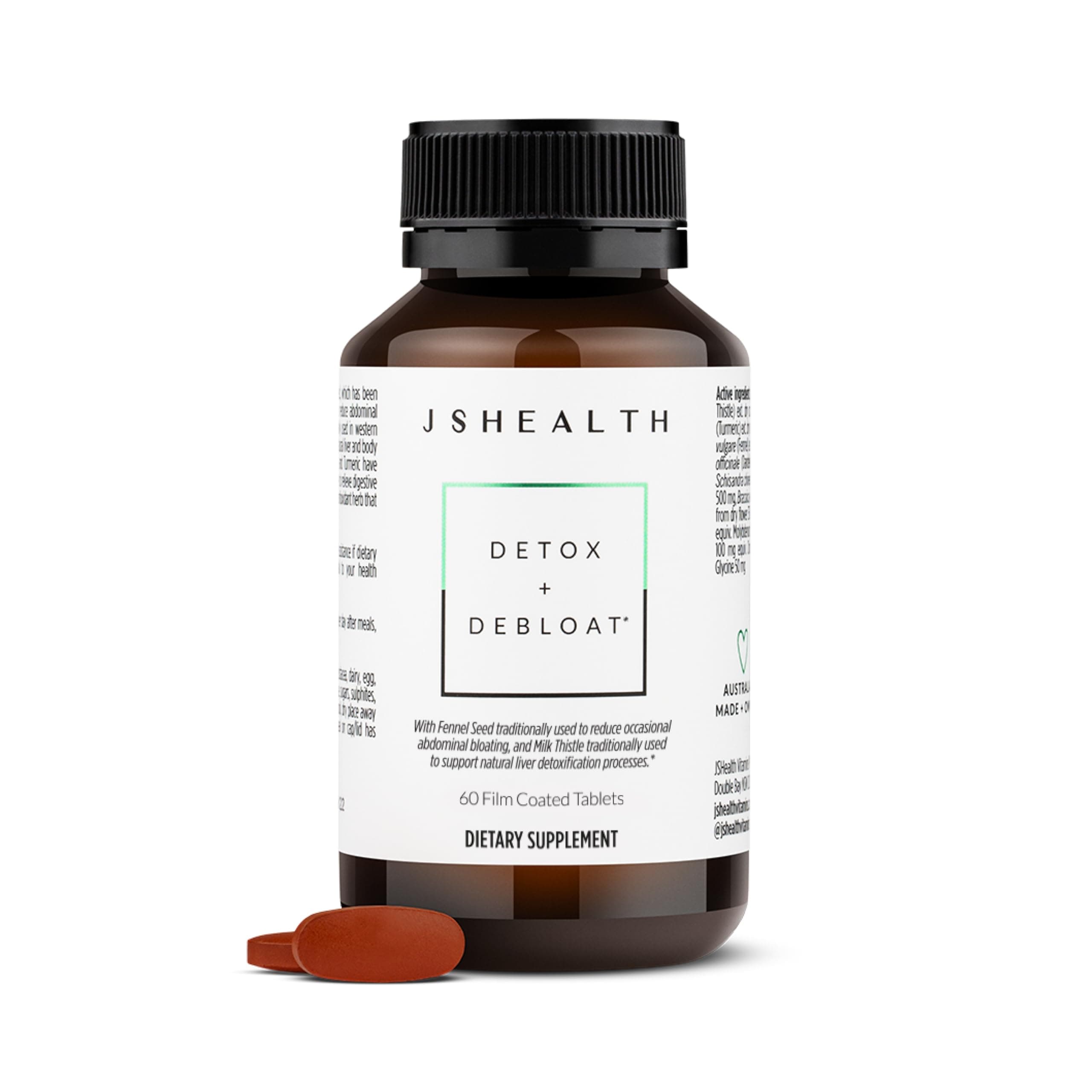 Vitamins Detox and Debloat Liver Health Formula | Liver Detox Pills | Debloating Formula with Milk Thistle, Turmeric, Fennel | Liver Cleanse Supplement (60 Tablets)