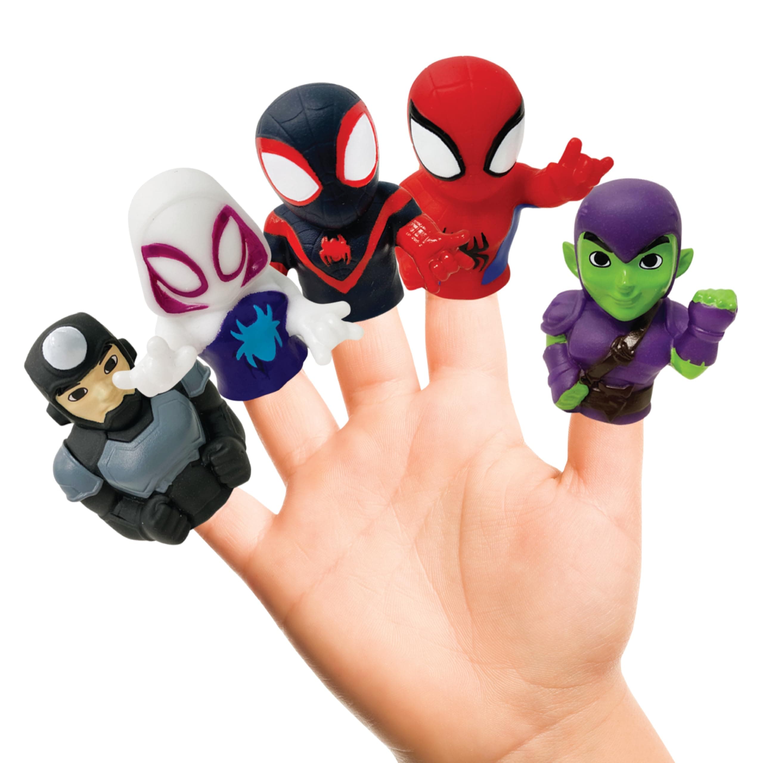 Ginsey Spidey and His Amazing Friends 5 Piece Finger Puppet Set - Bath Toys, Party Favors, 1.0 Count, 0.145 pounds