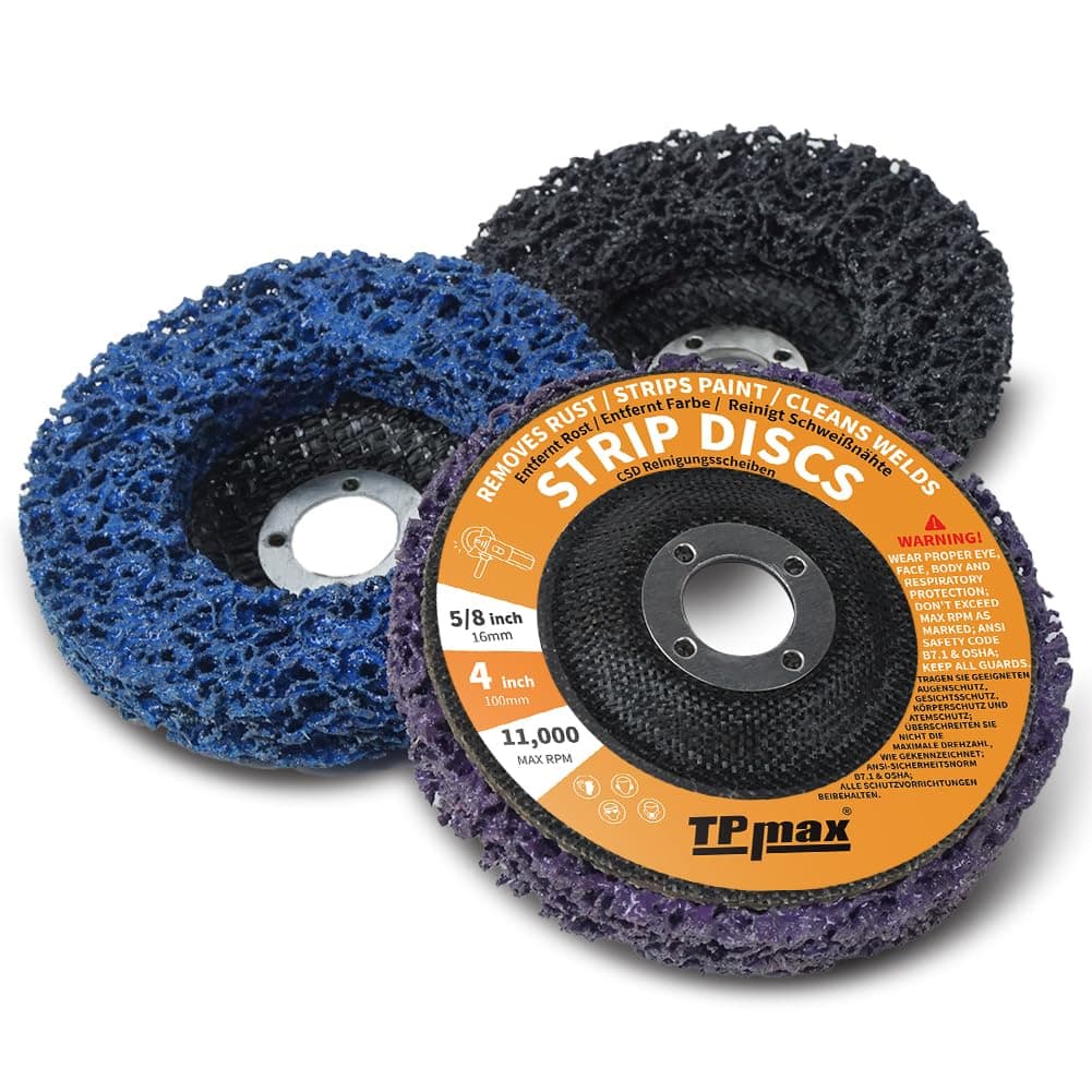 4" x5/8'' Stripping Discs Rust Remover Wheel Remove Paint and Oxidation Poly Strip Wheel Disc Abrasive Angle Grinding Wheel - 3 Pack(Purple/Blue/Black)