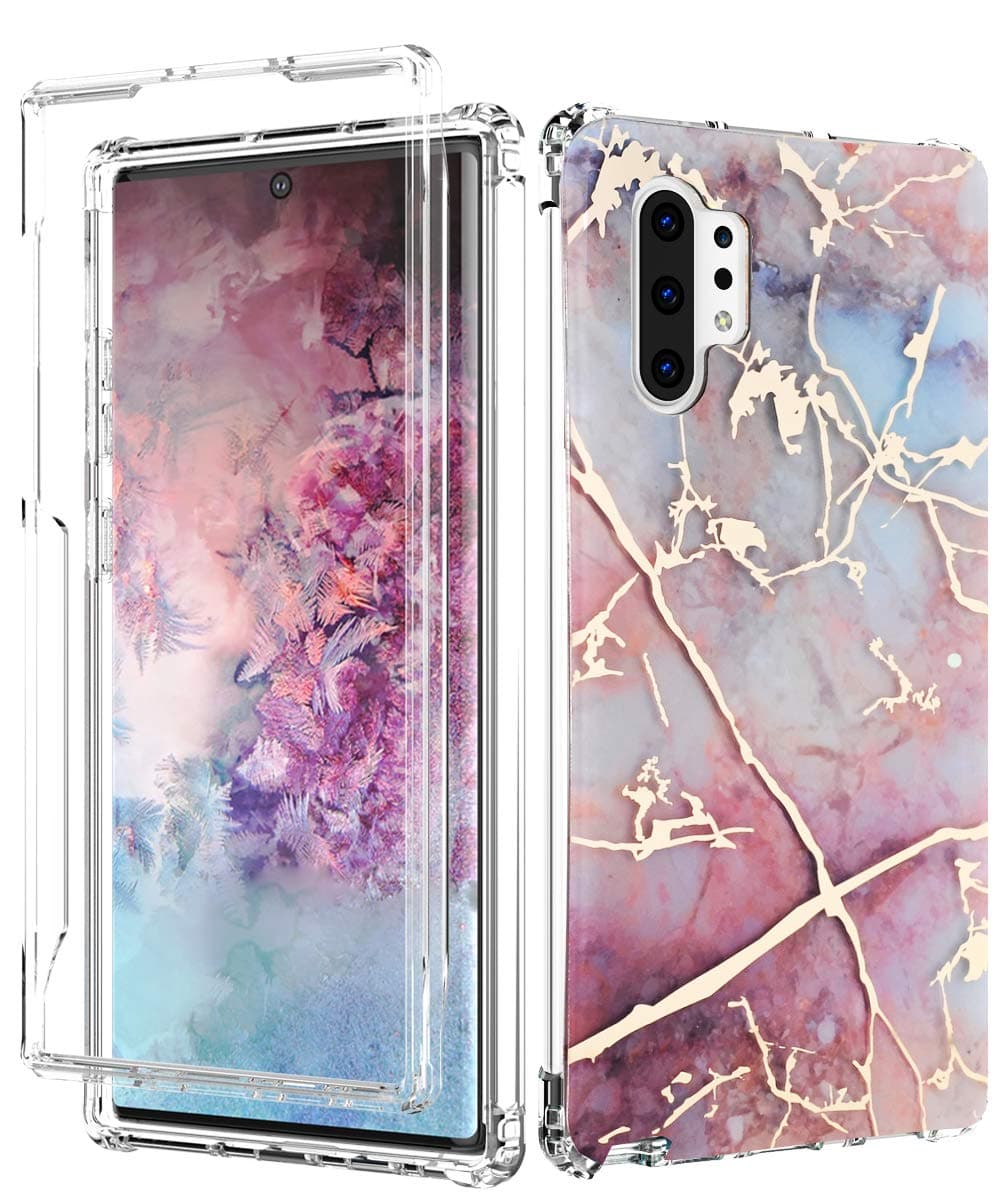 Galaxy Note 10+ Plus Case,Spevert Marble Pattern Shock Absorption Stylish Case Without Built-in Screen Protector Case Cover Compatible for Samsung Galaxy Note 10+ Plus (Colorful)