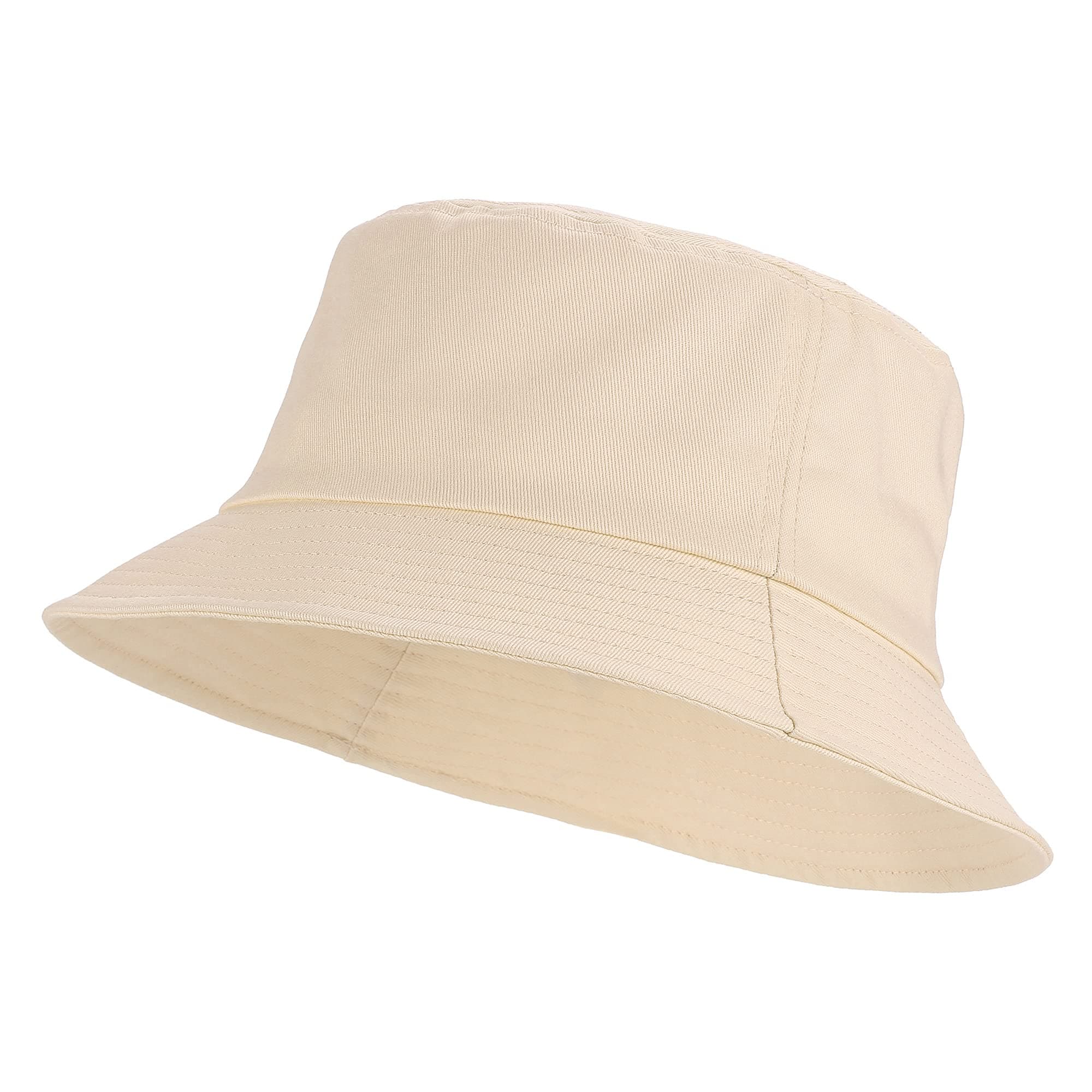 Umeepar Unisex Cotton Packable Bucket Hat Sun Hat Plain Colors for Men Women