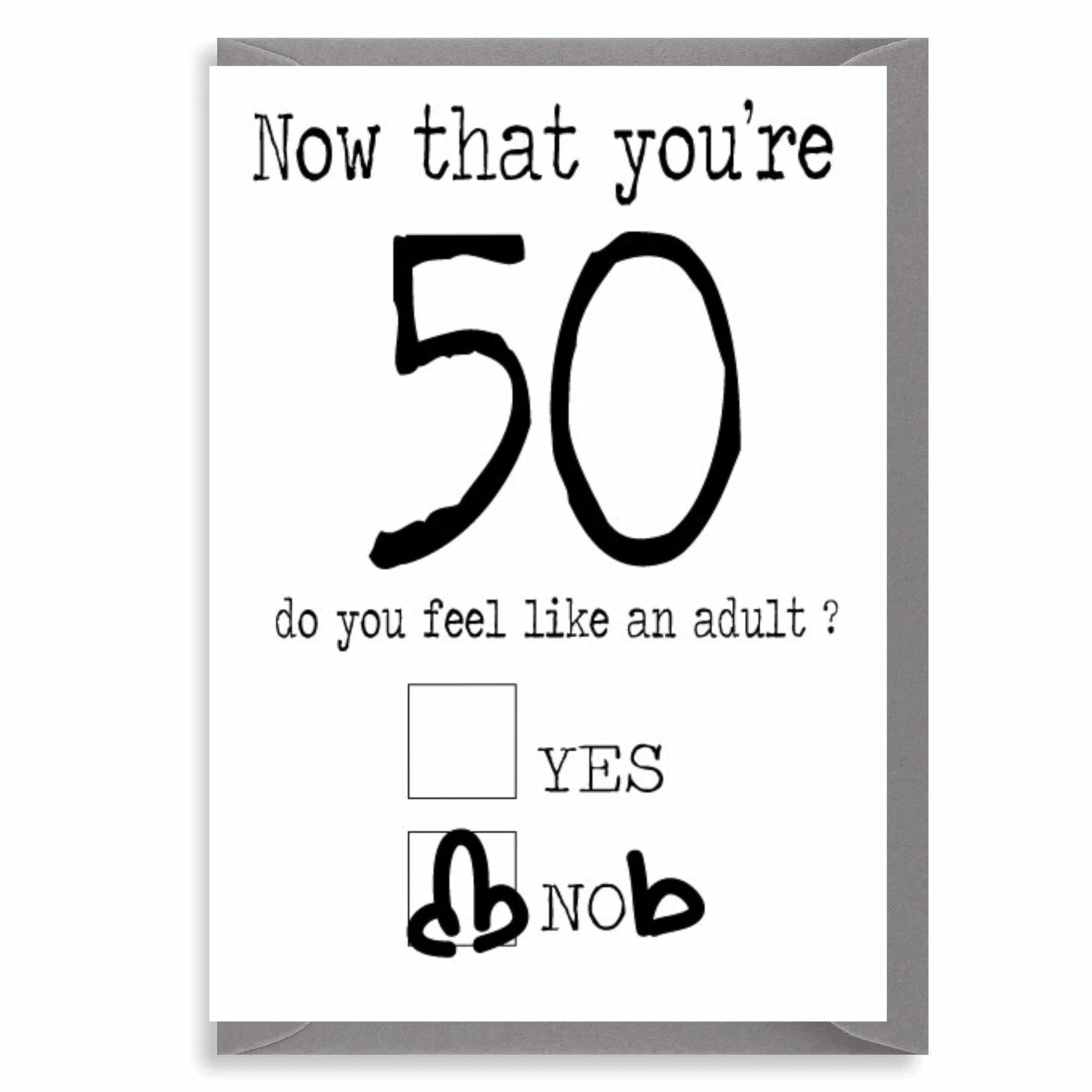 Funny Birthday Card, 50th Birthday, For Him, For Her, Office Colleague, Banter, Humour, Fifty, Now You're 50 C186