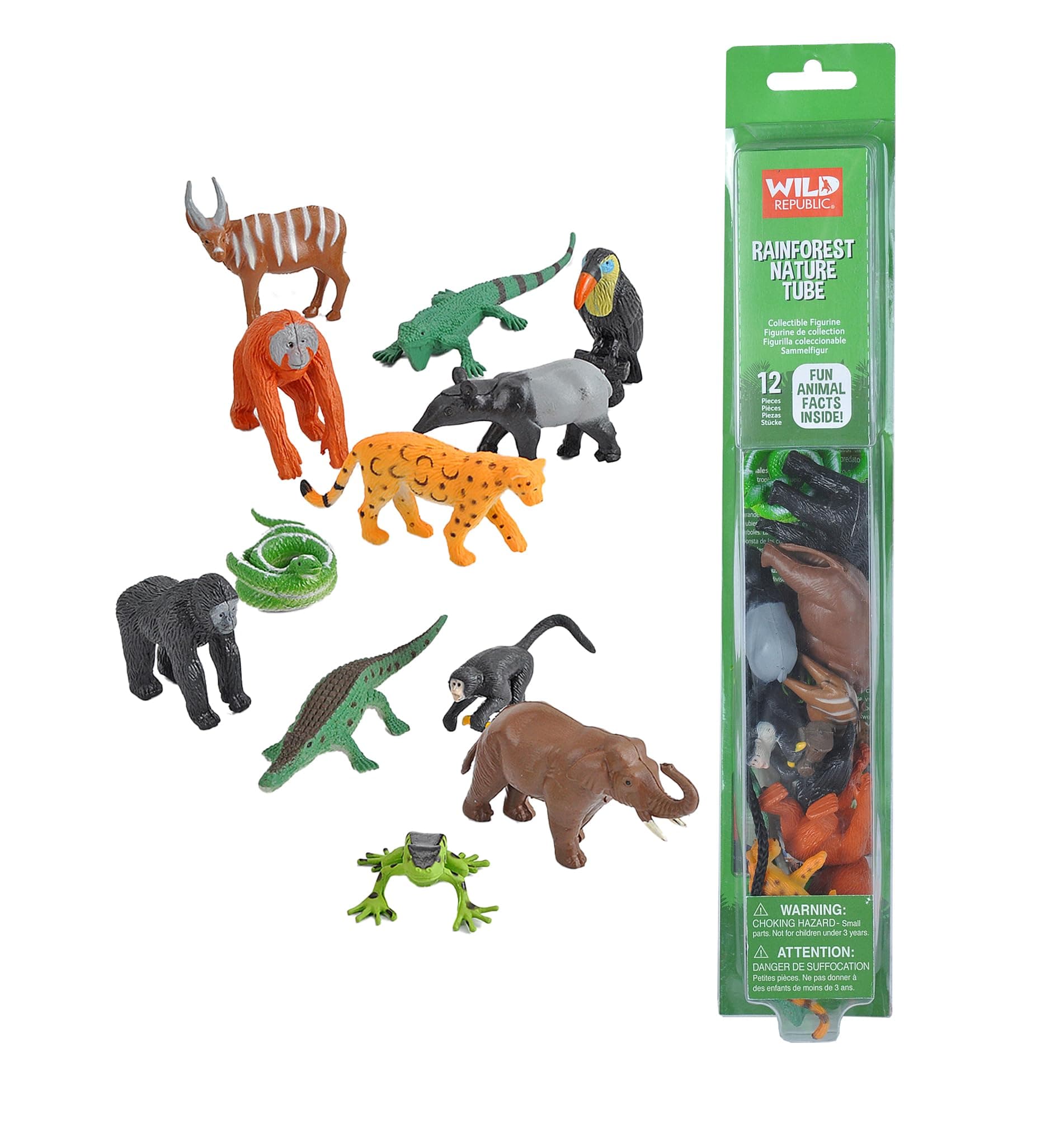 Wild Republic Rainforest Nature Tube, 12 Pieces