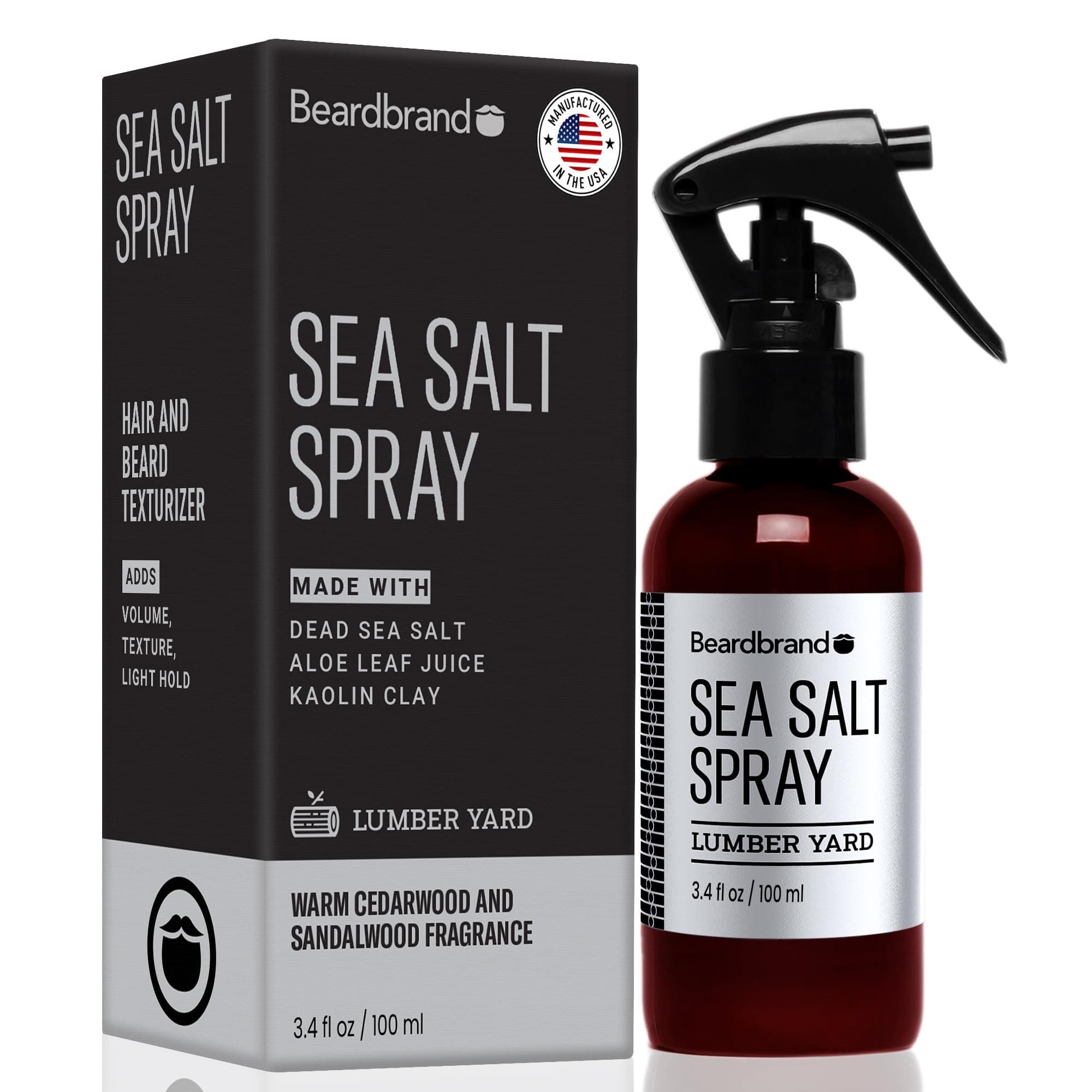 Beardbrand Sea Salt Spray for Men – Hair Texture Spray Adds Instant Volume, For Lightweight Natural Textured Look, Lumber Yard Scent, Achieve Effortless Style & All-Day Hold
