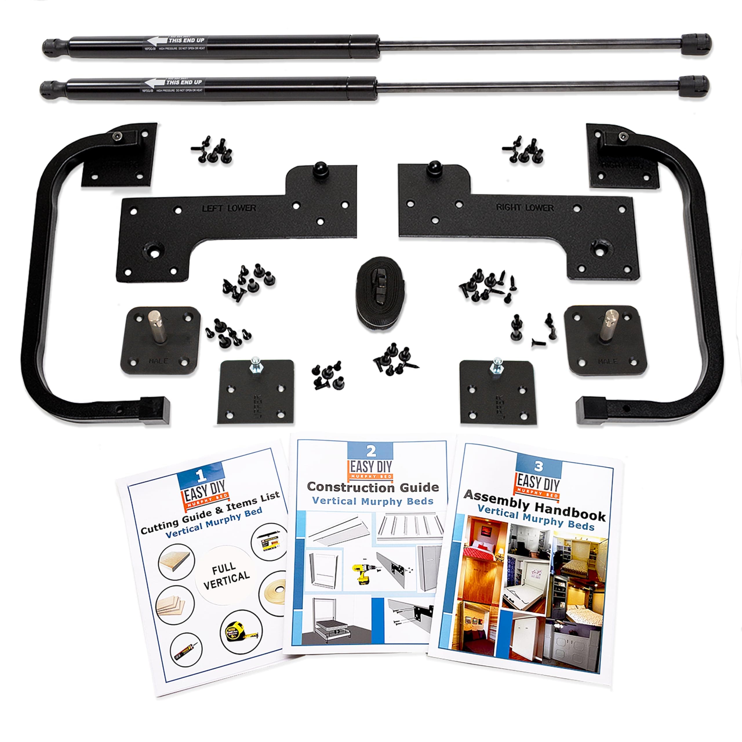 - Full (Double) Size DIY Murphy Bed Hardware Kit – Vertical Wall Bed Space-Saving - Budget-Friendly DIY Setup - Made in USA - Hide Away Design Murphy Bed Hardware - Bed Lift Mechanism