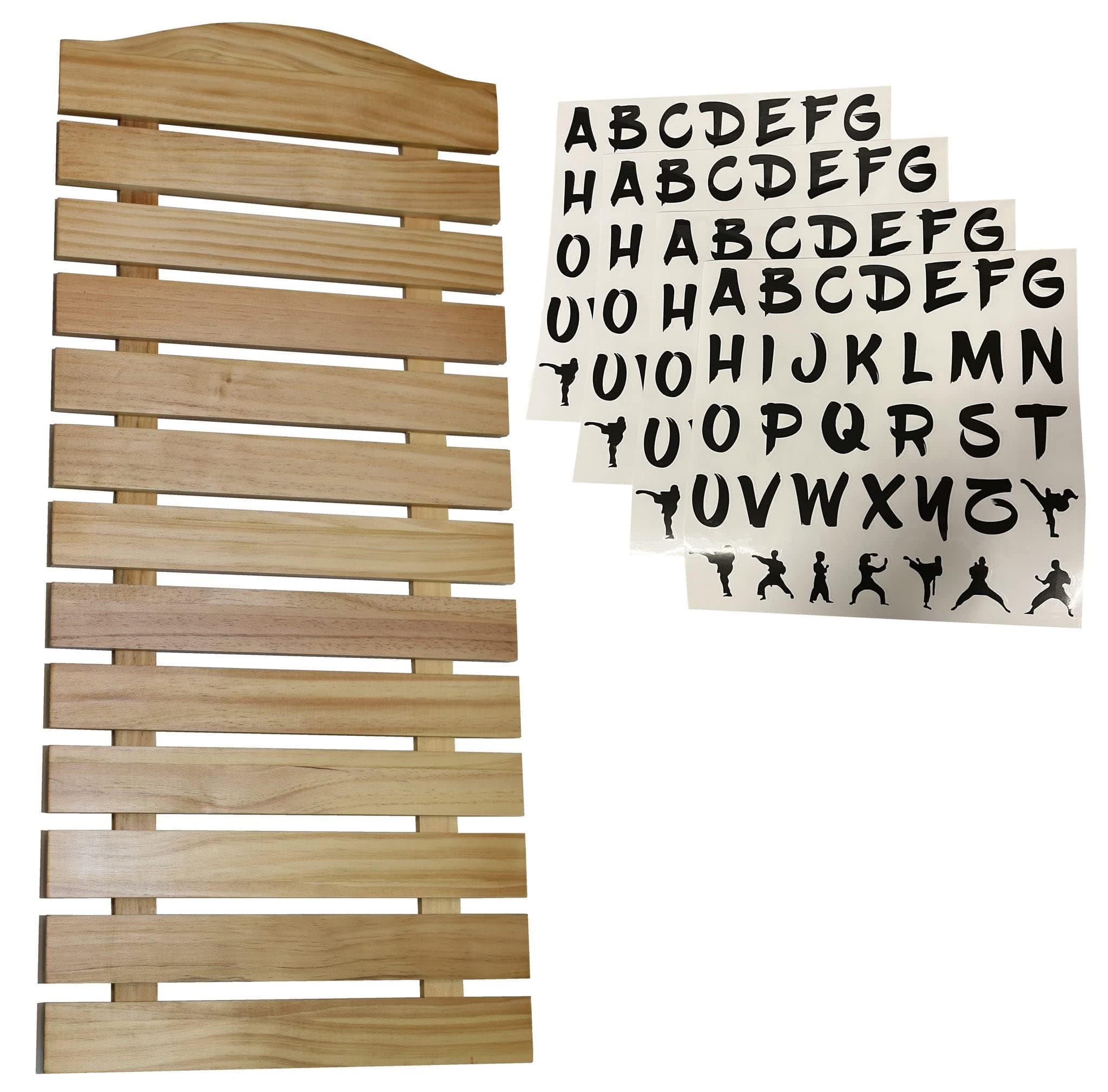 12 (Twelve) Belt Karate Martial Arts Belt Display - Thick Wood