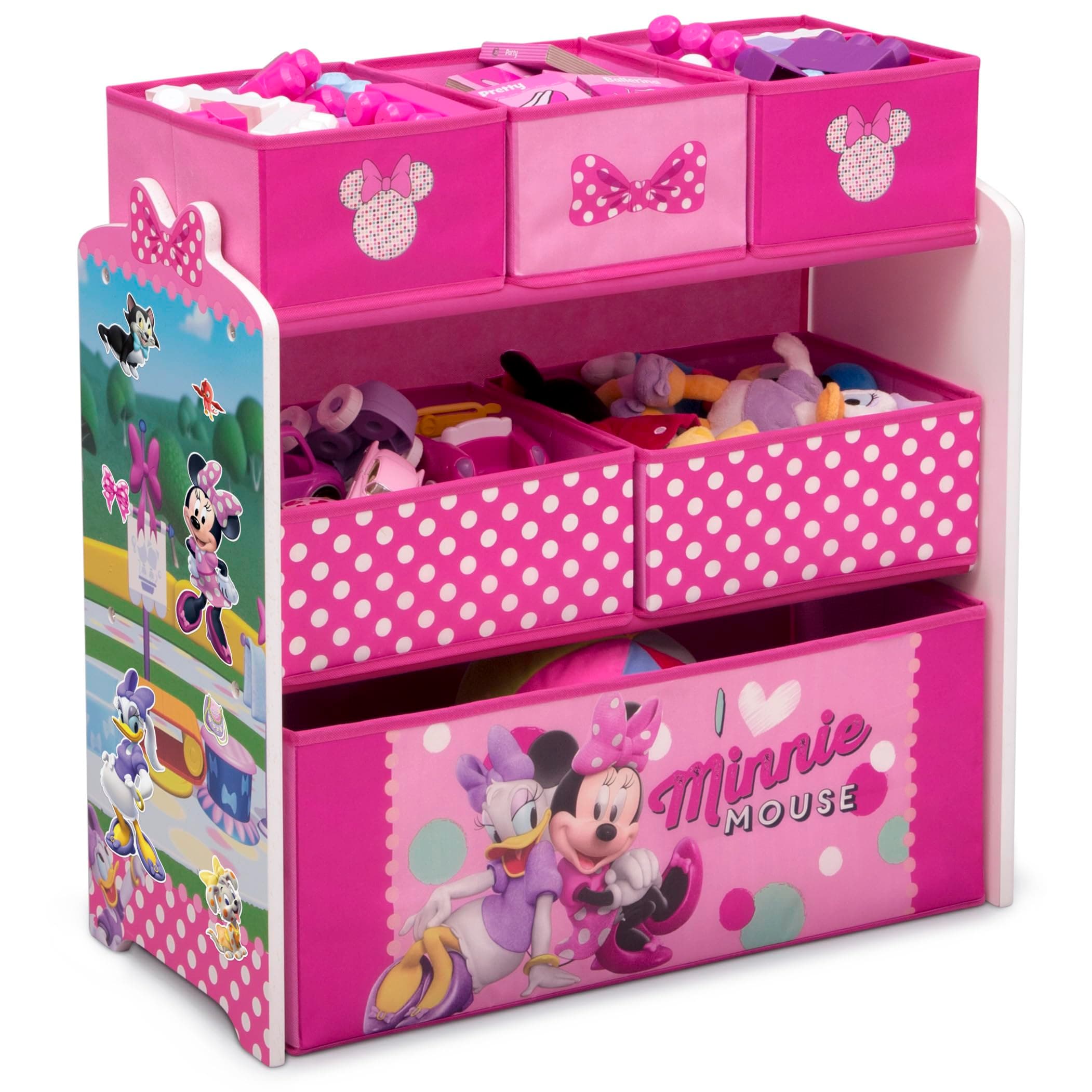 Delta Children - Disney Minnie MoUSe 6 Bin Toy Storage Organizer - Minnie MoUSe, Minnie MoUSe - Dotty About Dots, 24.61X11.81X26.57 Inch (Pack Of 1)