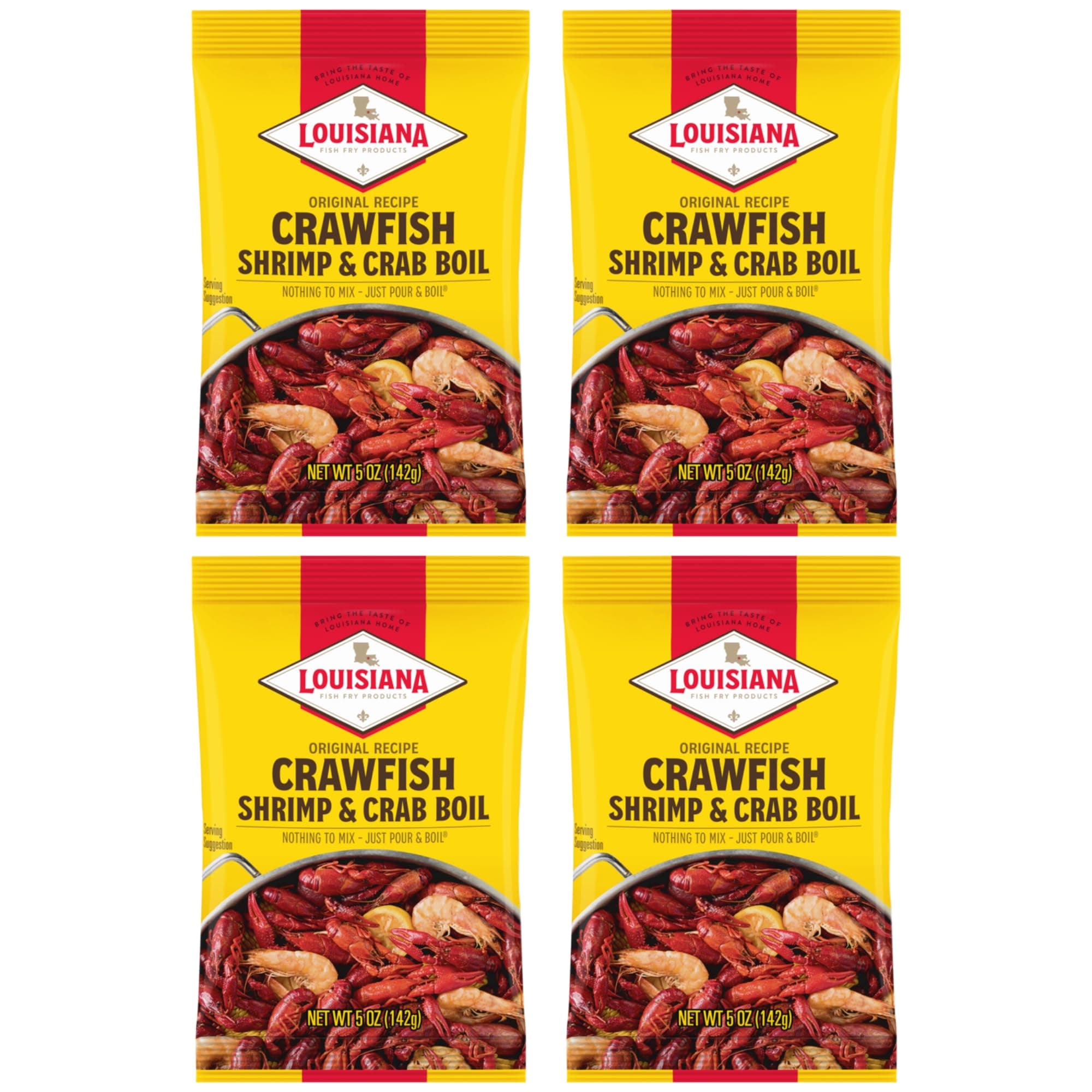 Louisiana Fish Fry Products Boil Crwfsh Crab Shrimp, 5 Oz (Pack of 4)