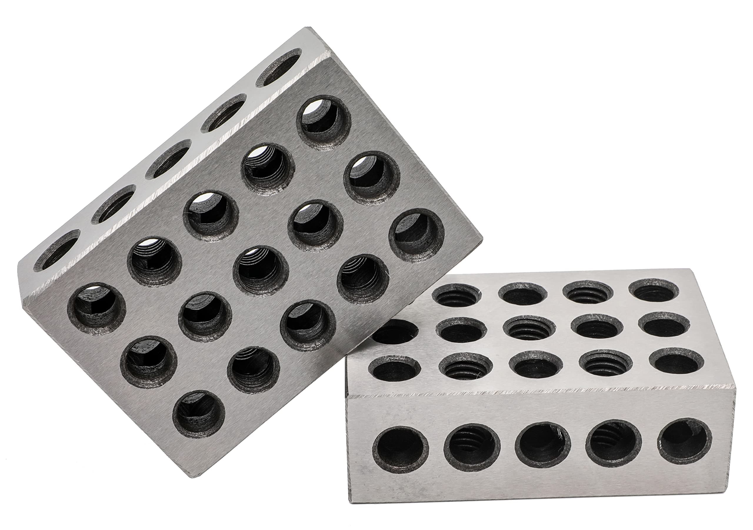 Pair 1" x 2" x 3" Precision Steel 1-2-3 Blocks 23 Holes