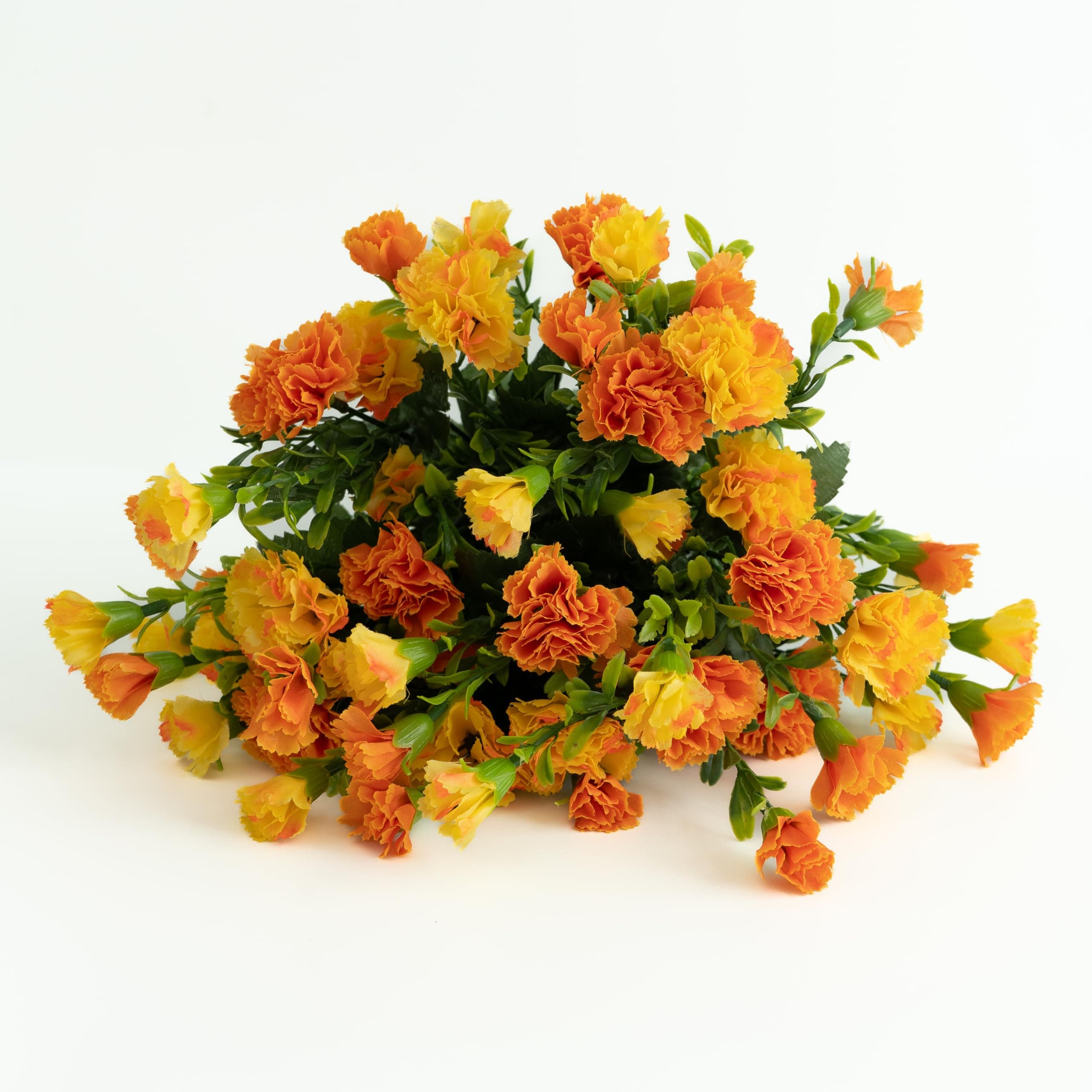 A1-Homes 35cm Artificial Silk Orange & Yellow Carnation Flower Bush - Home Wedding Grave