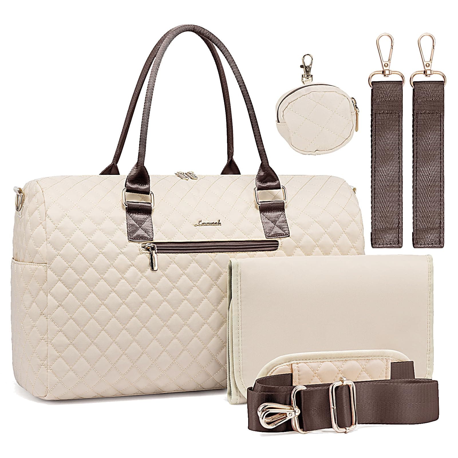 Diaper Bag Tote with Pacifier Case and Changing Pad, Large Capacity Mommy Bag for Hospital and Weekender Travel, Functional Baby Bags Newborn Baby Essential