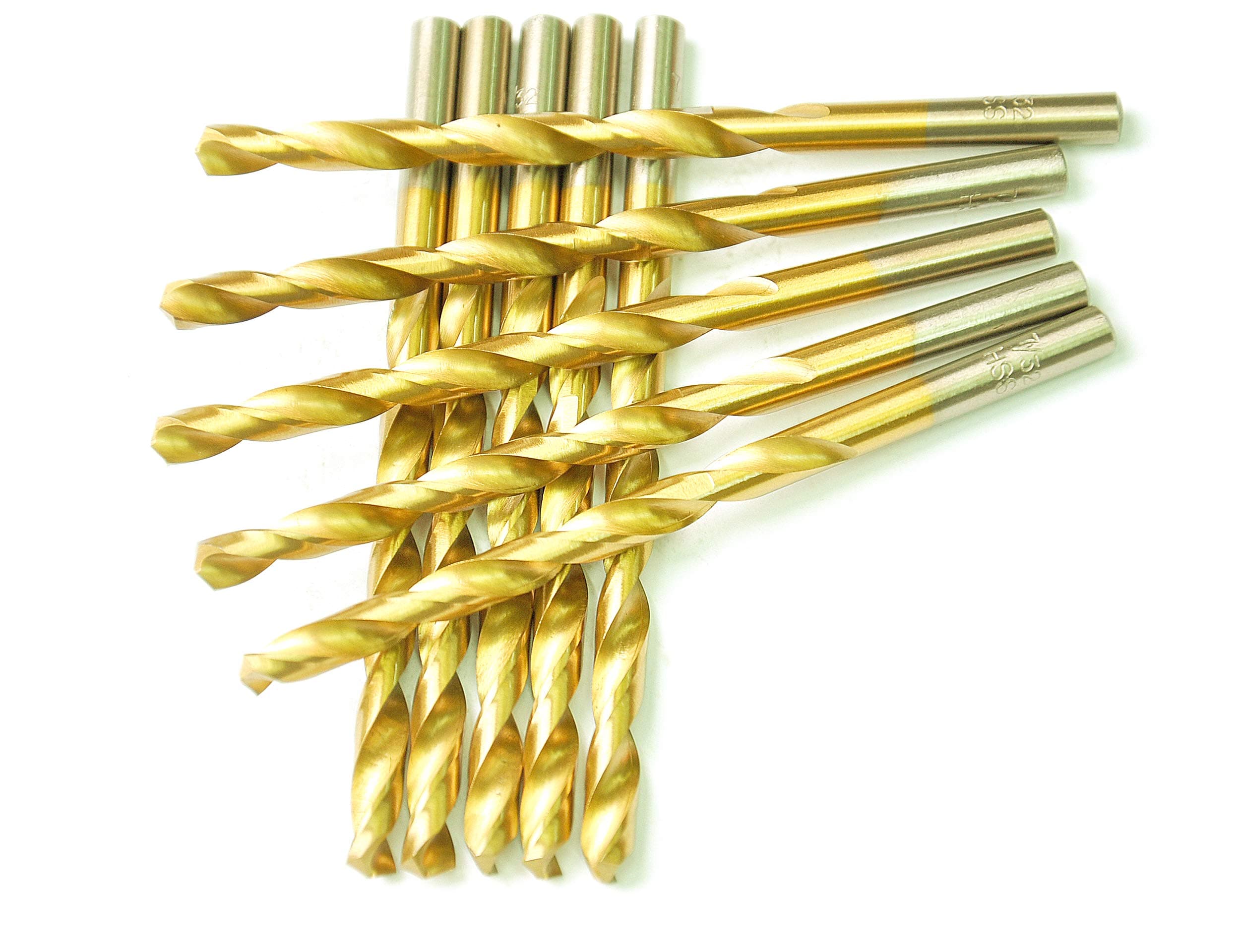 10 PCS,17/64", Titanium Twist Drill Bits