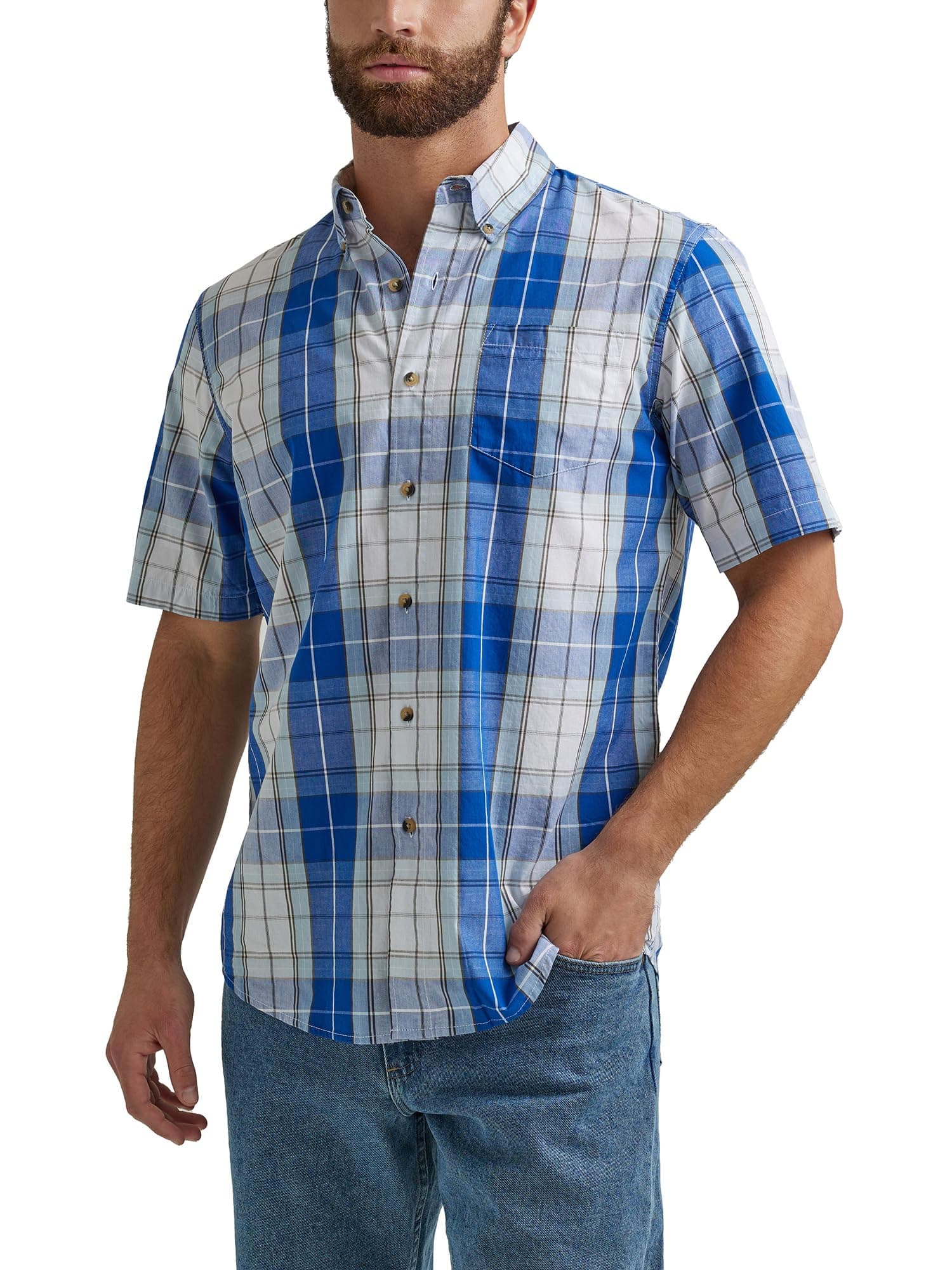 Men's Short Sleeve Classic Plaid Shirt