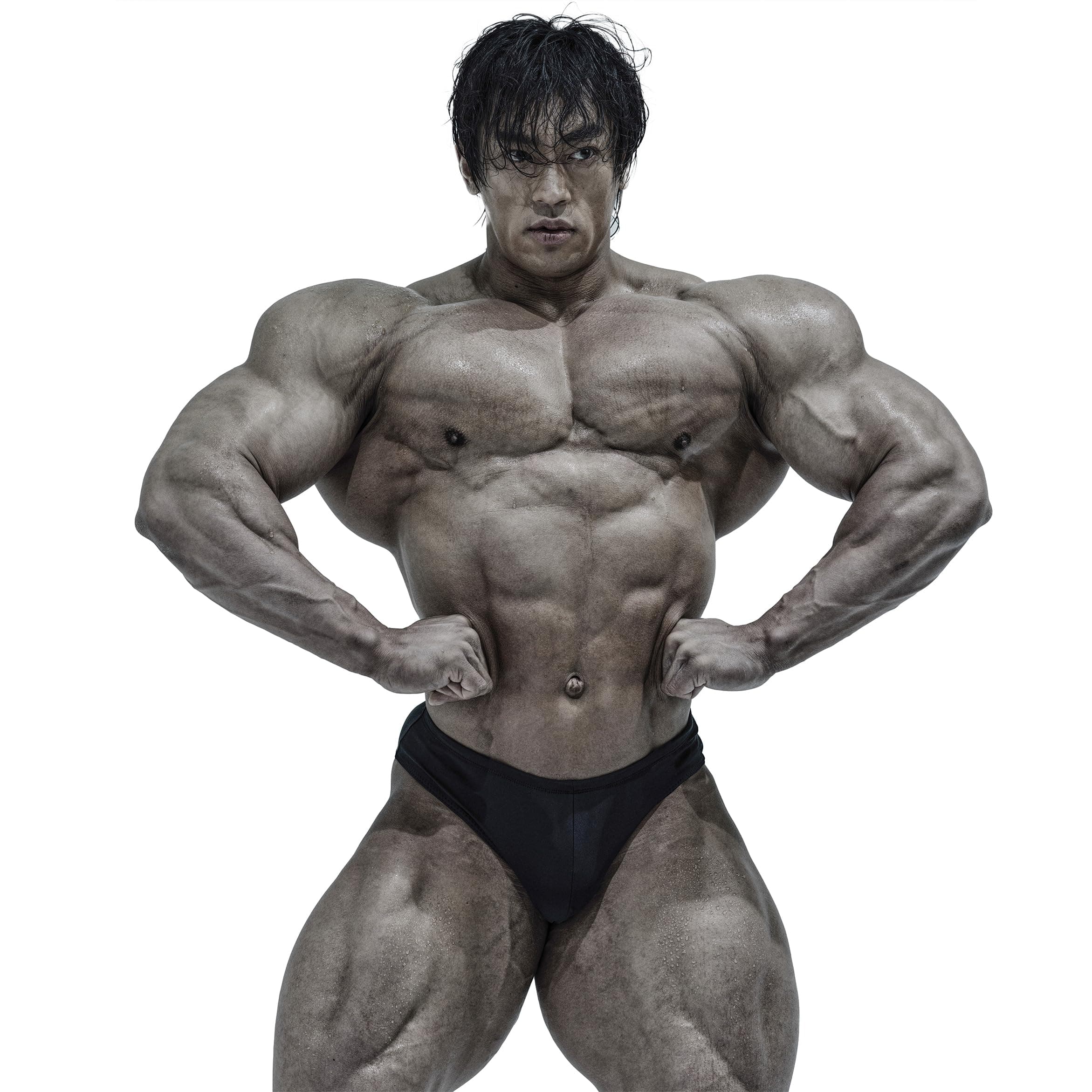 FIED Classic Physique Posing Trunks HIGH ver. bodybuilding contest stage shorts IFBB NPC black