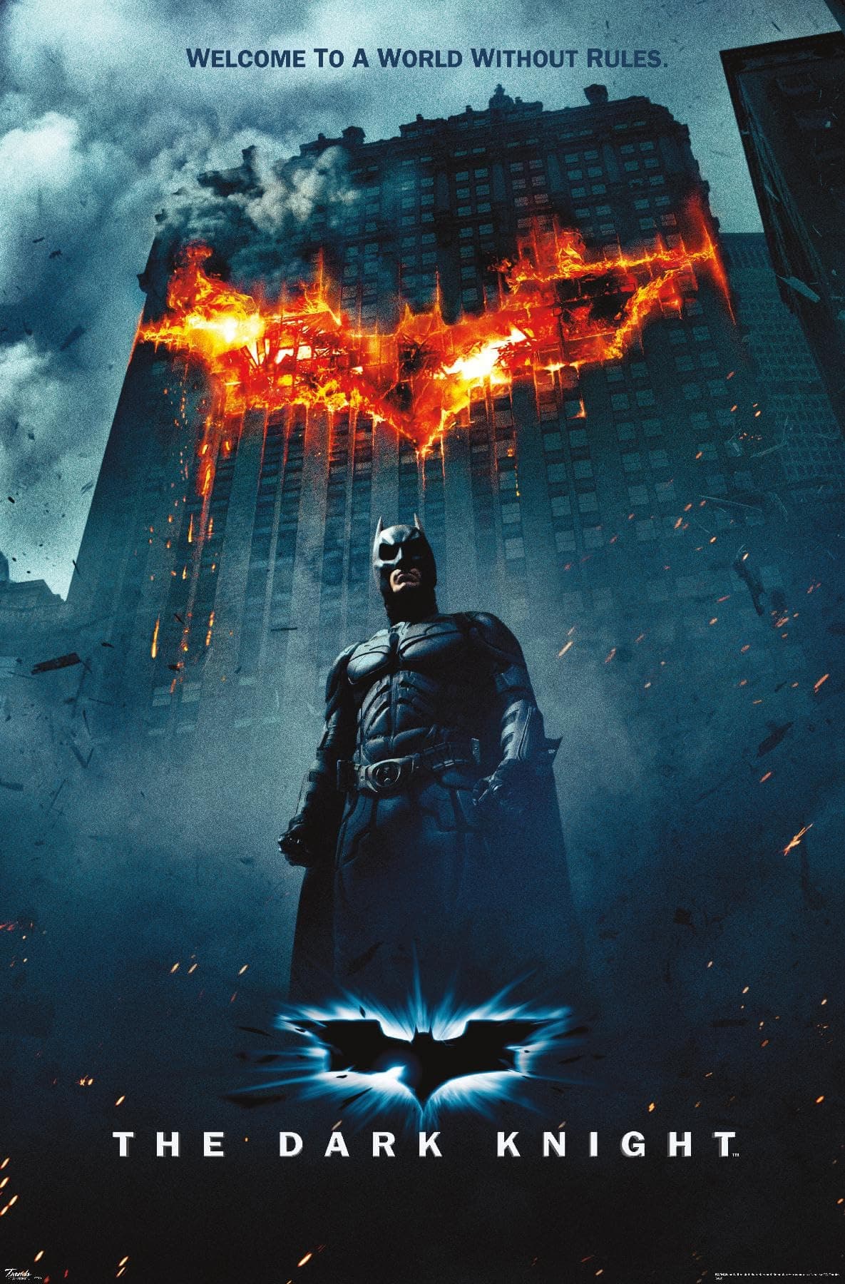 DC Comics - The Dark Knight - Batman Logo On Fire One Sheet Wall Poster, 22.375" x 34", Unframed Version