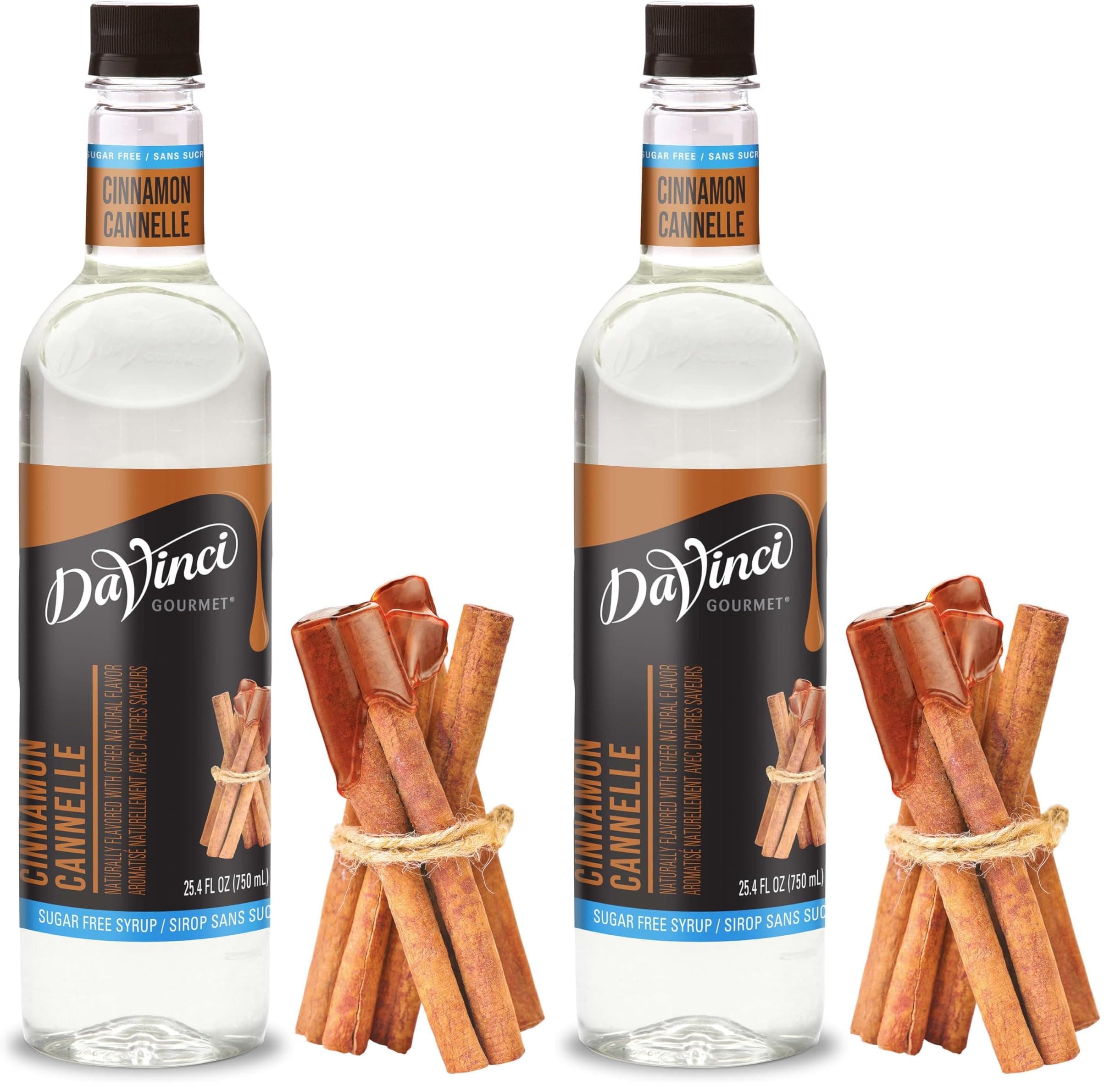 DaVinci Gourmet Sugar Free Cinnamon Syrup | 25.4 Fl OZ | Pack of 2