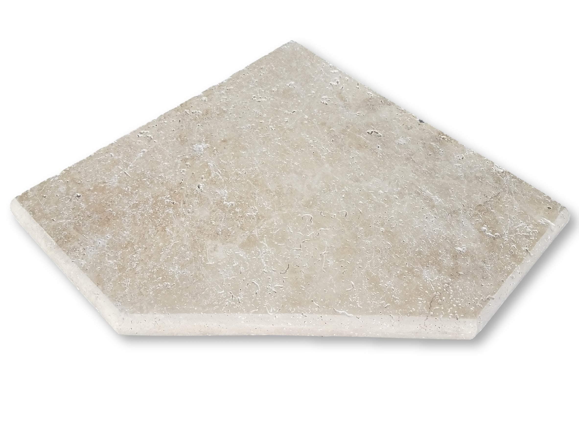 16" Travertine Shower Corner Seat (Ivory XA) Natural Stone Bathroom Wall Bench - Foot Rest for Shaving