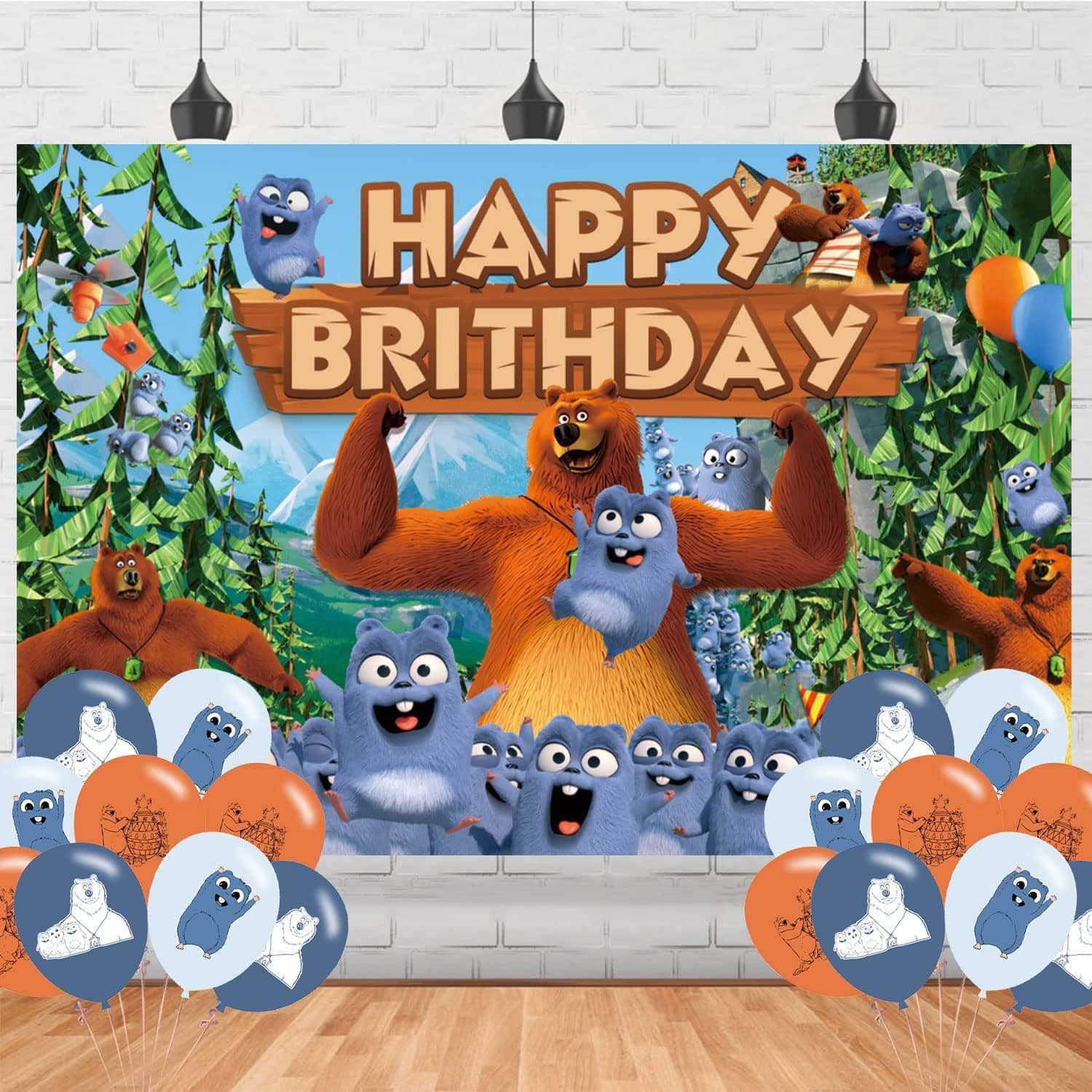 Grizzy and The Lemmings Birthday Party Backdrop, Grizzy and The Lemmings Birthday Party Decoration, Grizzy Themed Birthday Banner Shoot Photo Backgrounds Props for Party 5x3ft