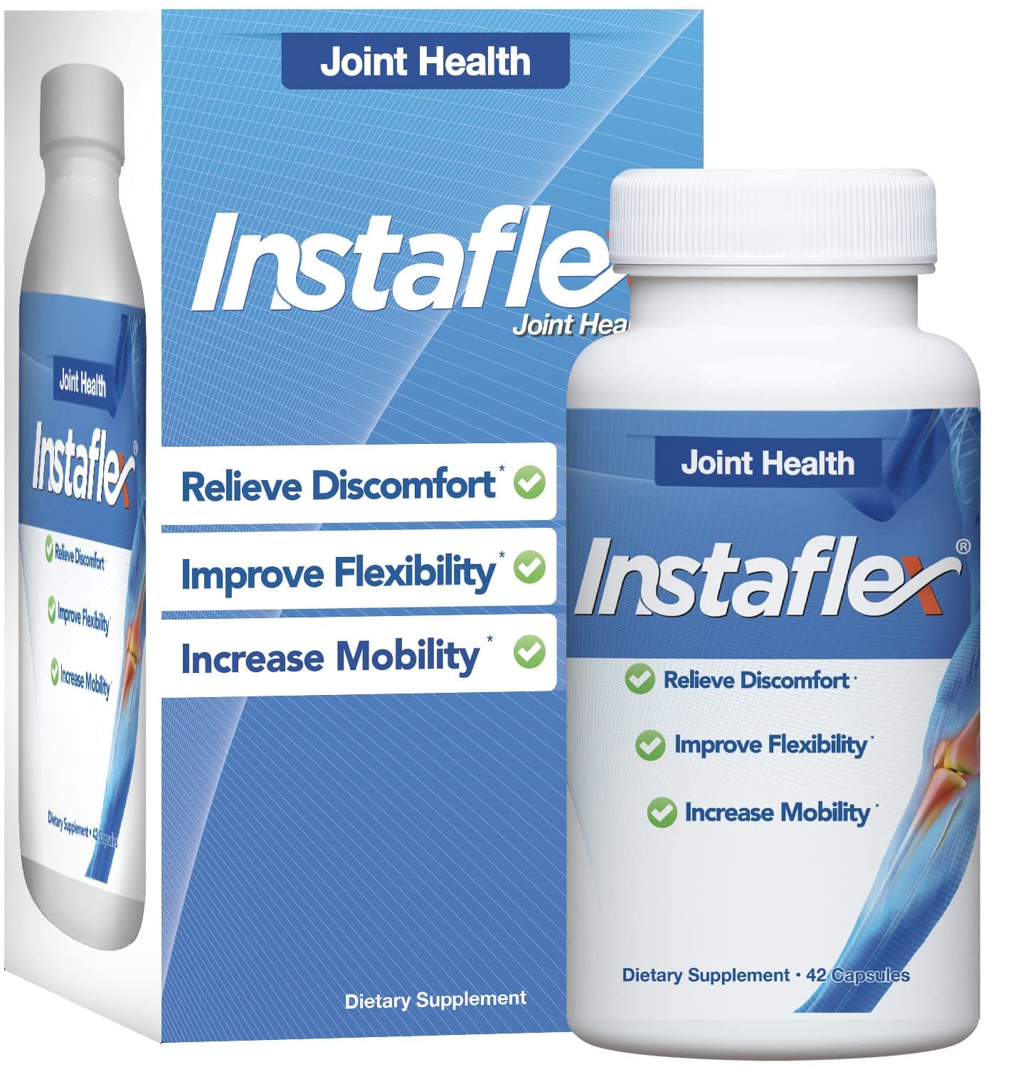 Instaflex Joint Support - Clinically Studied Joint Relief Blend of Glucosamine, MSM, White Willow, Turmeric, Ginger, Cayenne, Hyaluronic Acid - 42 Capsules