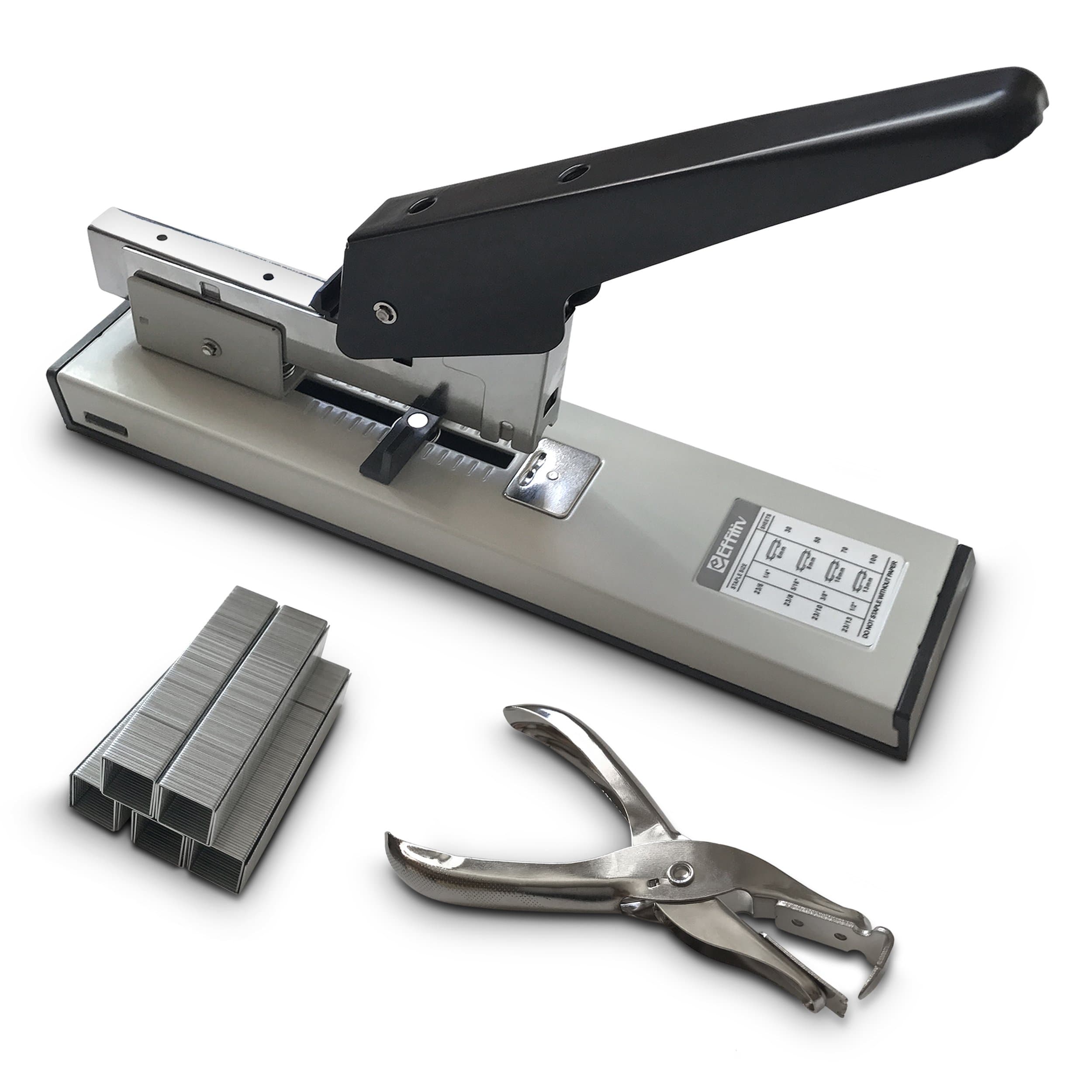 Heavy Duty Stapler Set – 90 Sheets High Capacity + 1000 Box Staples and Staple Remover Kit - Performance Guaranteed