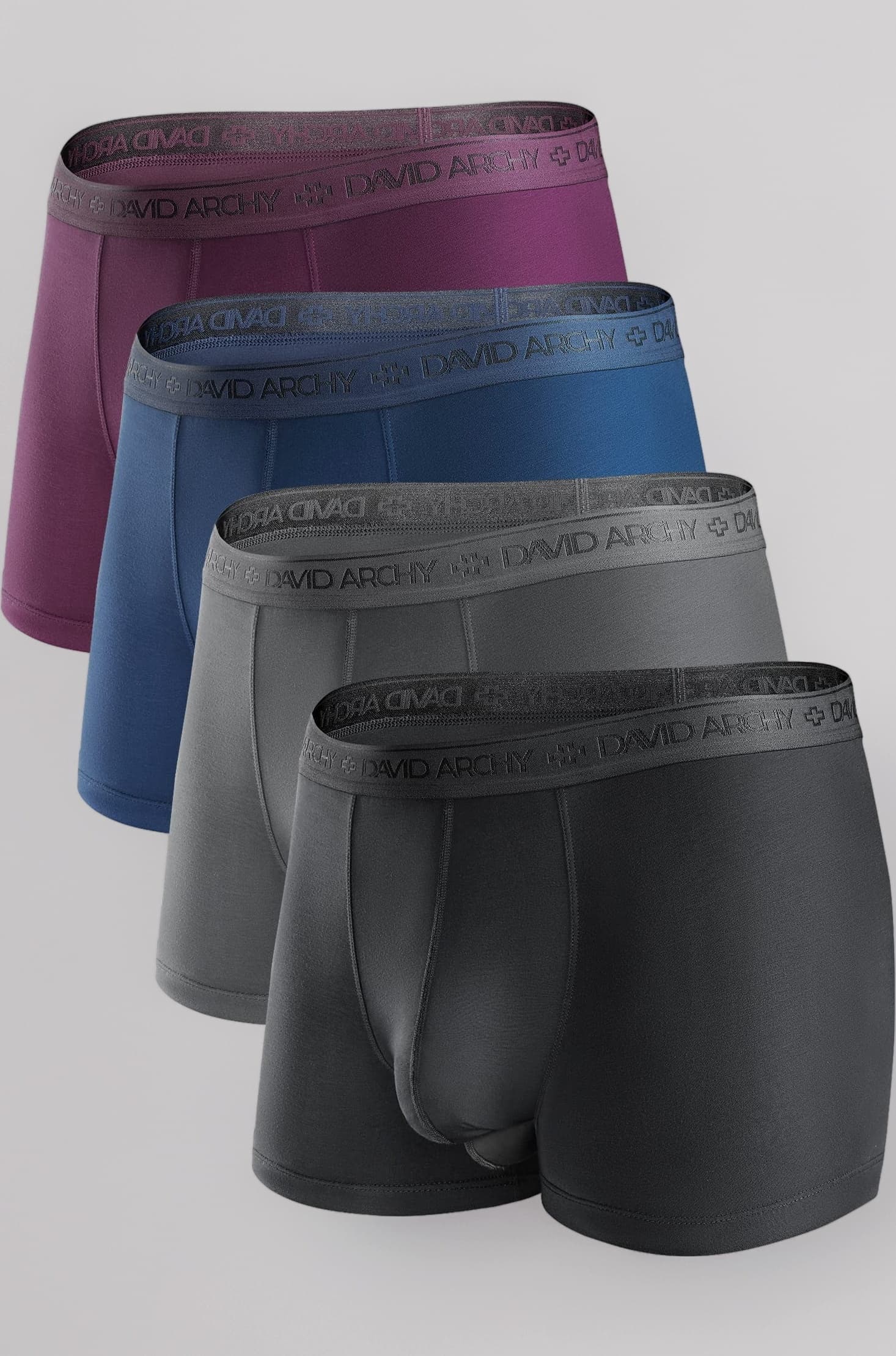 Men's Underwear Micro Modal Dual Pouch Trunks Support Ball Pouch Bulge Enhancing Boxer Briefs for Men 3 or 4 Pack