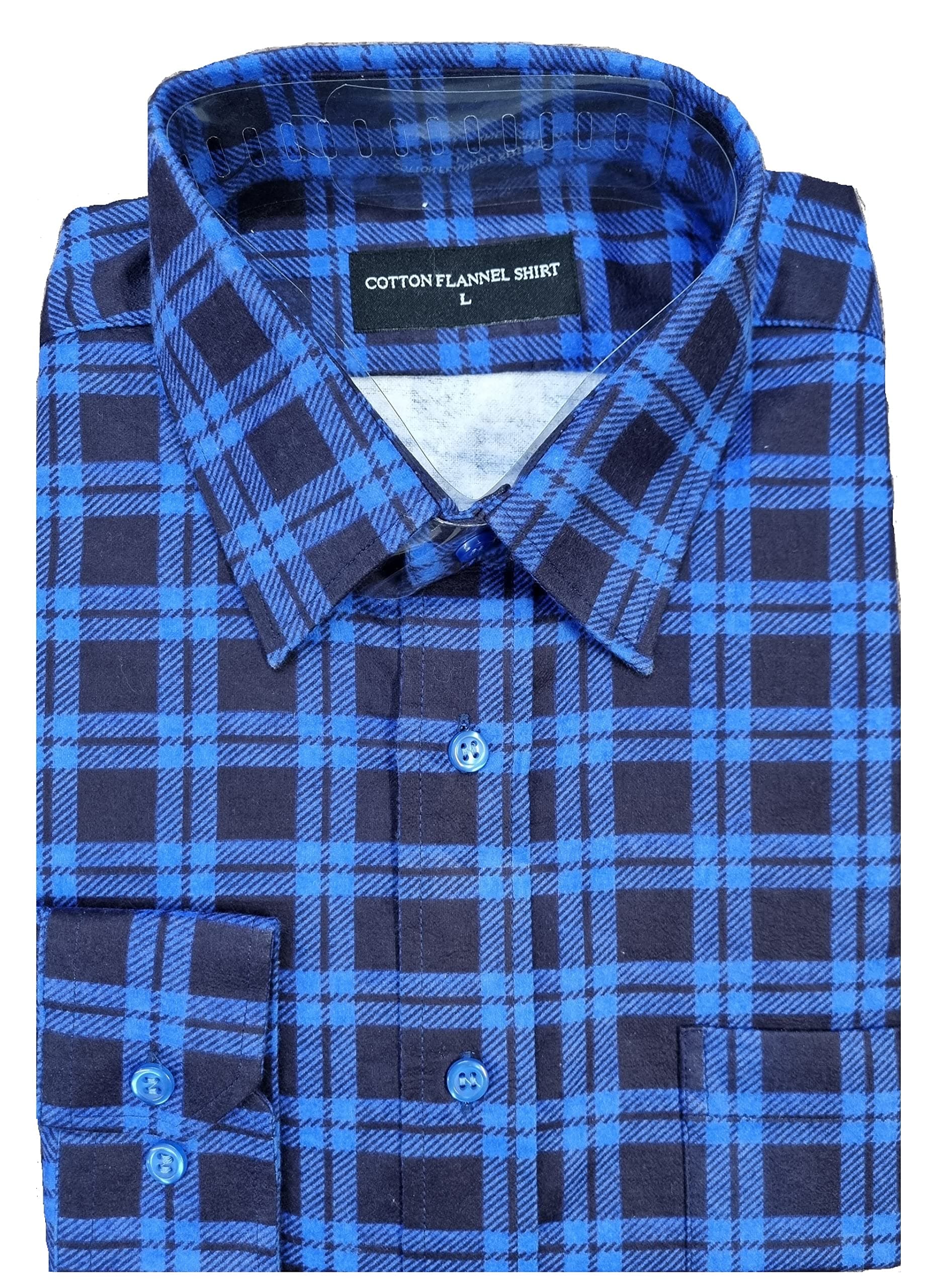 Mens Work Shirts Brushed Cotton Flannel Long Sleeve Stylish Check Pattern Rectangles