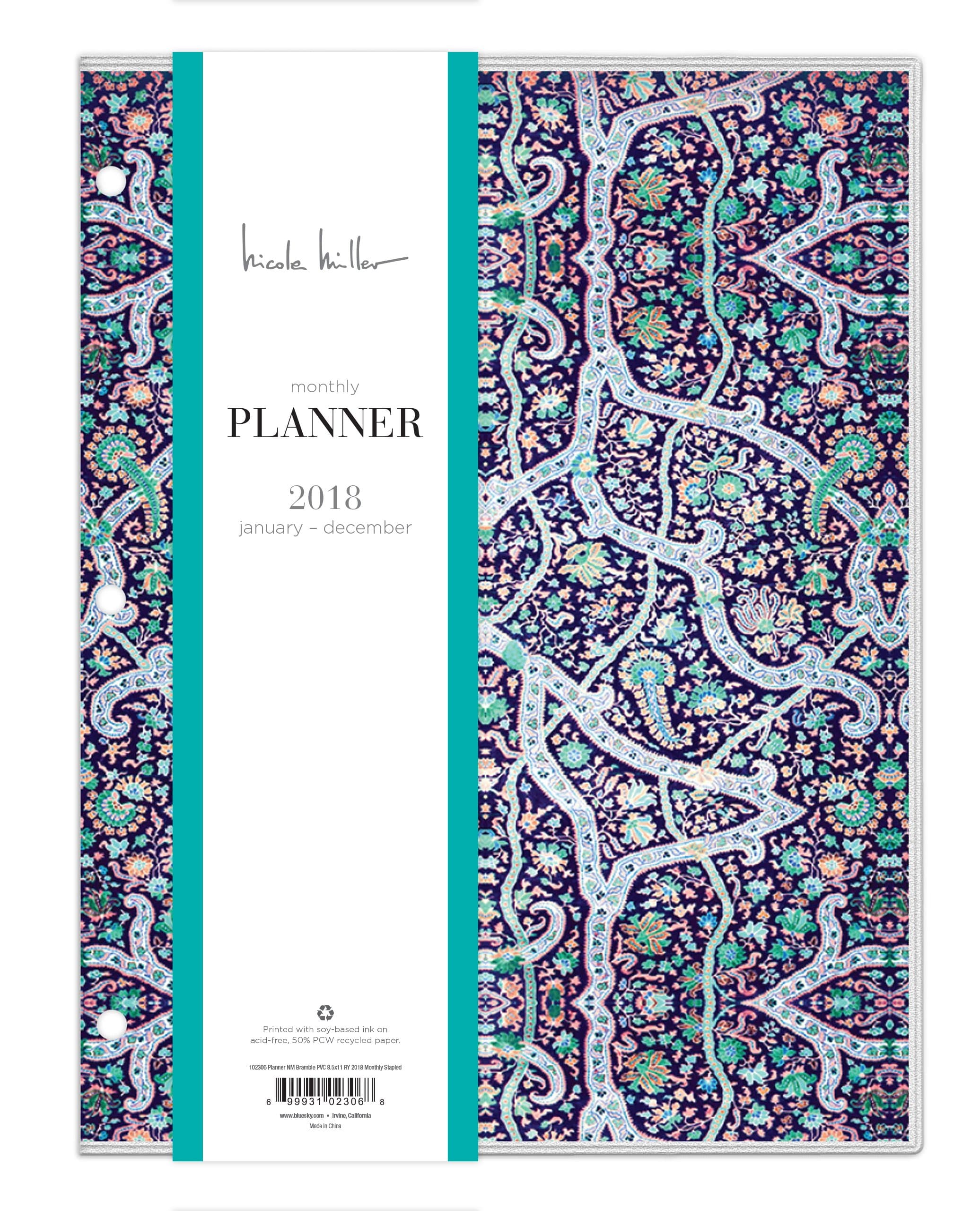 Nicole Miller for Blue Sky 2018 Monthly Planner, 8.5" x 11", Bramble